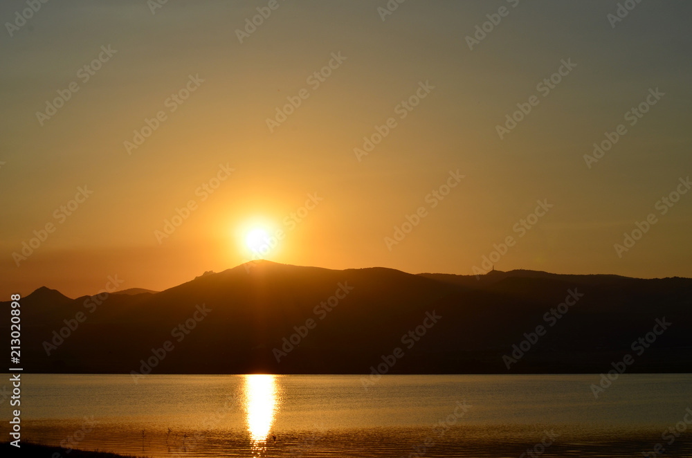 Fototapeta premium Sunset in mountains