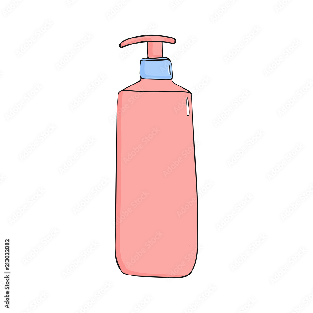 soap bottle with dispenser icon. Trendy cartoon style. Hygiene and health care vector illustration. beauty object balm soap bottle with dispenser icon. Trendy cartoon style. Hygiene and health care vector illustration. beauty object balm