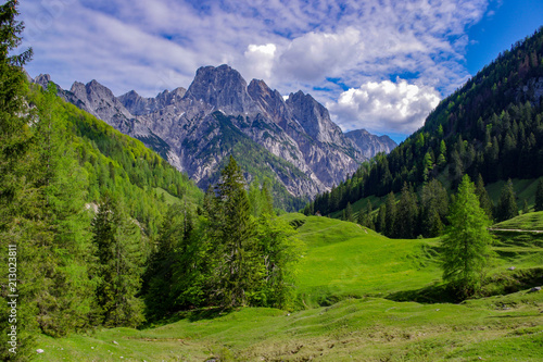 Panorama of mountains in the alps in bavaria 