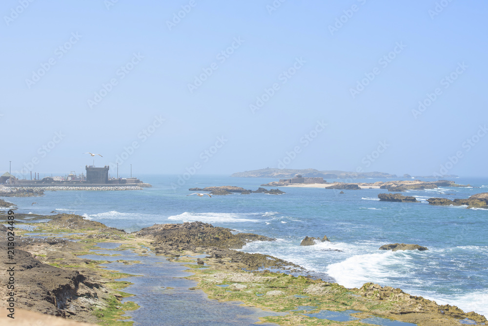 view from the fortress in Essaouira to the Atlantic ocean