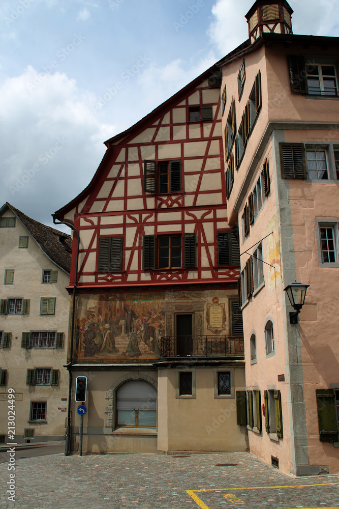 Fototapeta premium Ein Haus in Stein am Rhein