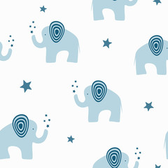 Crédence de cuisine Éléphant patrons Éléphants étoiles motif cartoon enfant  © Anne Punch