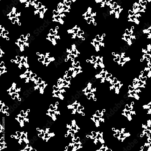 Military camouflage seamless pattern black and white colors