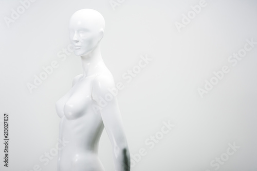 white female mannequin isolated on white