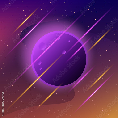Planets in outer space. Abstract imaginary planets for design card, scientific conference invitation, school education wallpaper, t shirt, bag print, modern workshop advertising, shop sale poster etc.