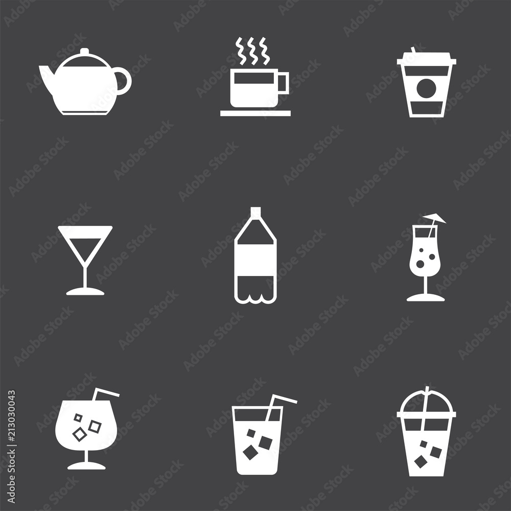 Refreshing drinks icons collection illustration Refreshing drinks icons collection illustration