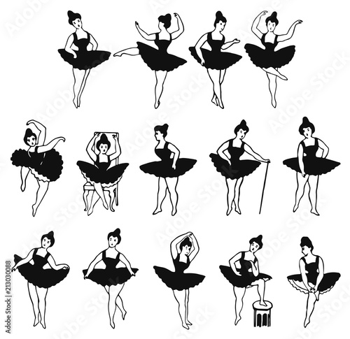 ballerinas ballet set #vector #isolated - Ballerinas Ballett Set