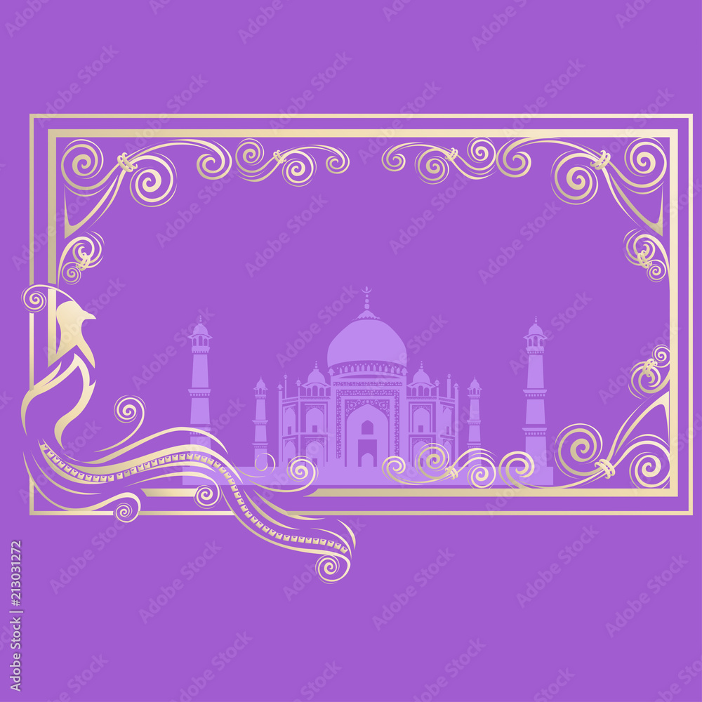 Card with Indian ornament