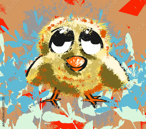 Schattig kuiken poster vector
