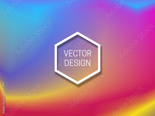 Vector vibrant holographic background with frame.