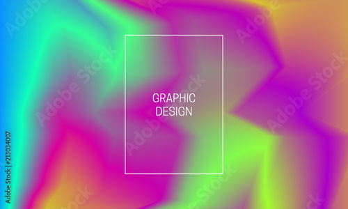 Vector blurred holographic background. Gradient flash cover design. Bright iridescent backdrop.