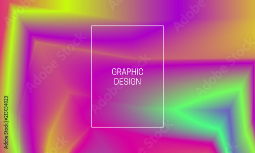 Vector blurred holographic background. Gradient flash cover design. Bright iridescent backdrop.