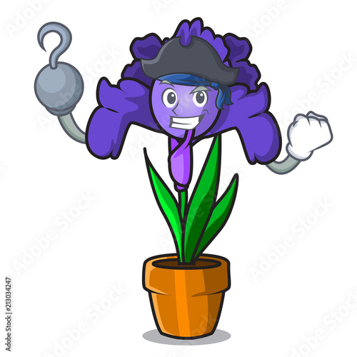Pirate iris flower character cartoon