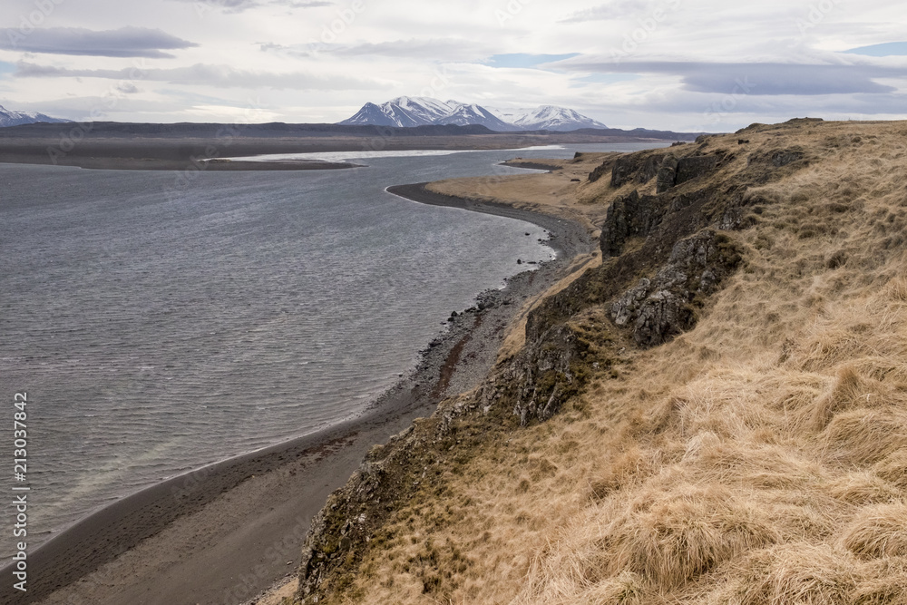 Viewpoint to Hnafli Bay in Iceland