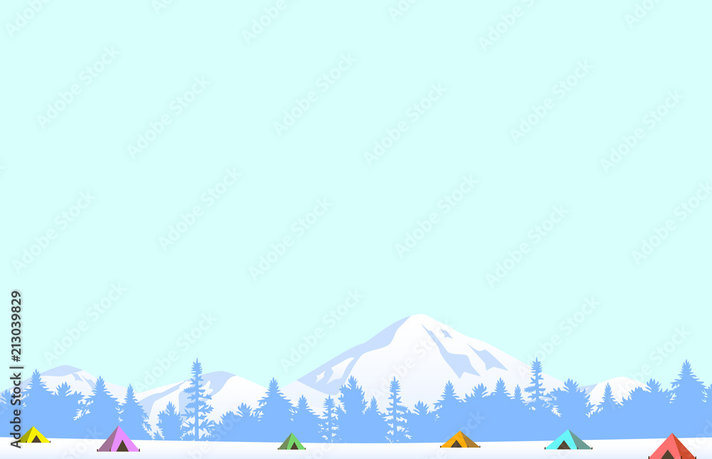 キャンプ 冬 森背景 Stock Vector Adobe Stock