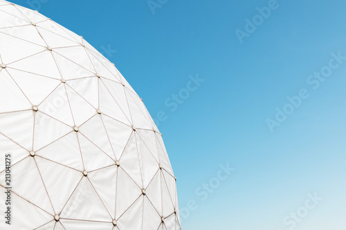   radar station - dome / radome on blue sky 