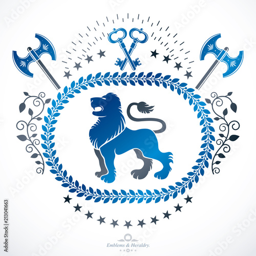 Fototapeta Naklejka Na Ścianę i Meble -  Heraldic Coat of Arms decorative emblem isolated vector illustration.