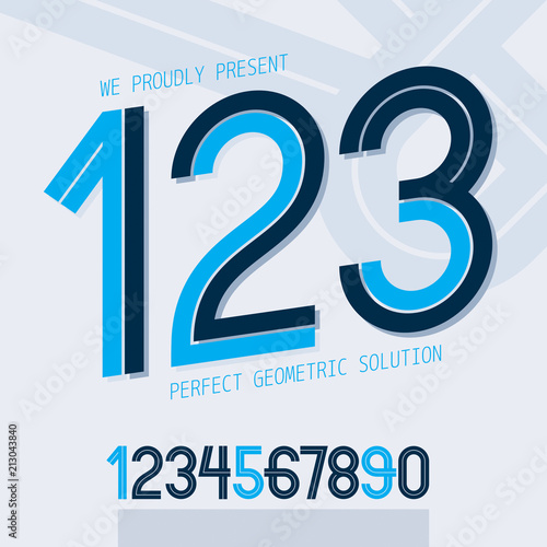 Modern vector rounded digit...