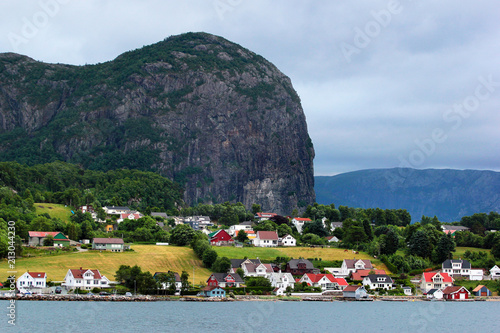 View of Forsand village in Rogaland county, Norway. photo