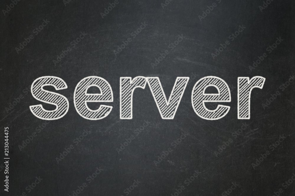 Fototapeta premium Web development concept: text Server on Black chalkboard background