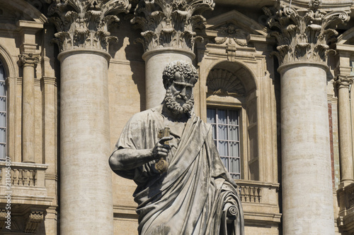 Statue of St Peter outside St Peter's basilica in Vatican City