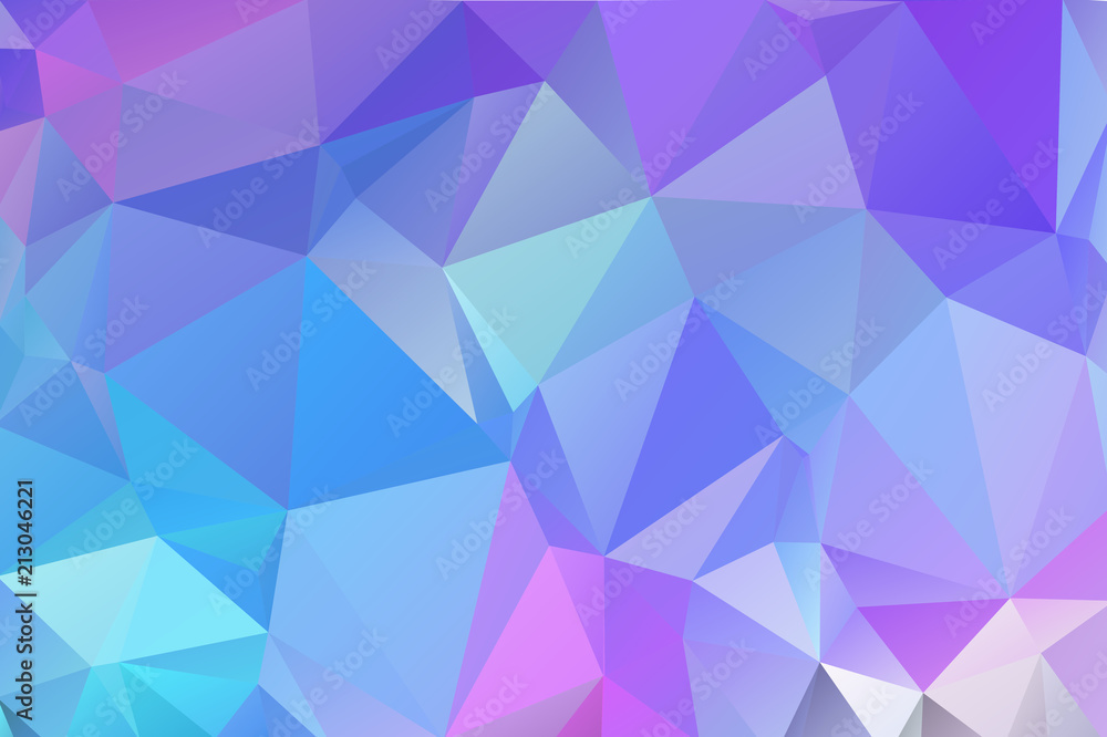 Cool purple, blue abstract background of triangles
