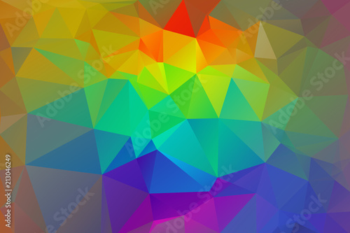 Multicoloured Rainbow abstract background of triangles
