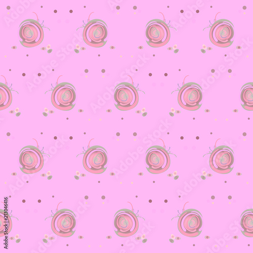 Composition with decorative abstract garnet in pastel colors. Seamless abstract pattern.