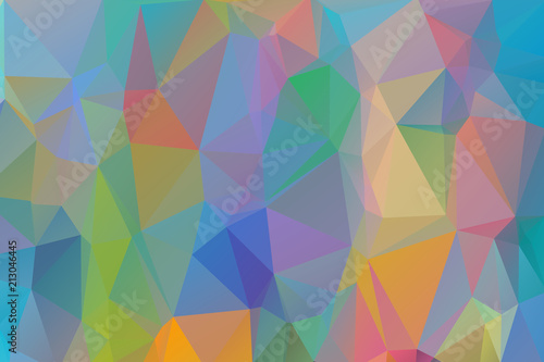 Colorful abstract background from triangles, blue and yellow gradient color. Summer colors