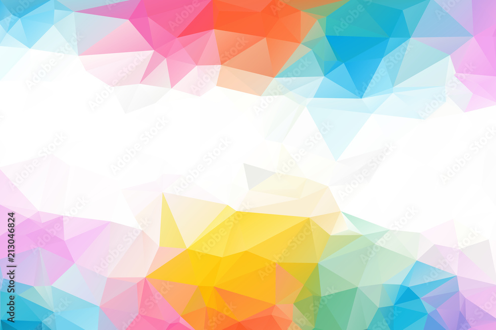 Colorful abstract background from triangles, blue and yellow gradient color. Summer colors