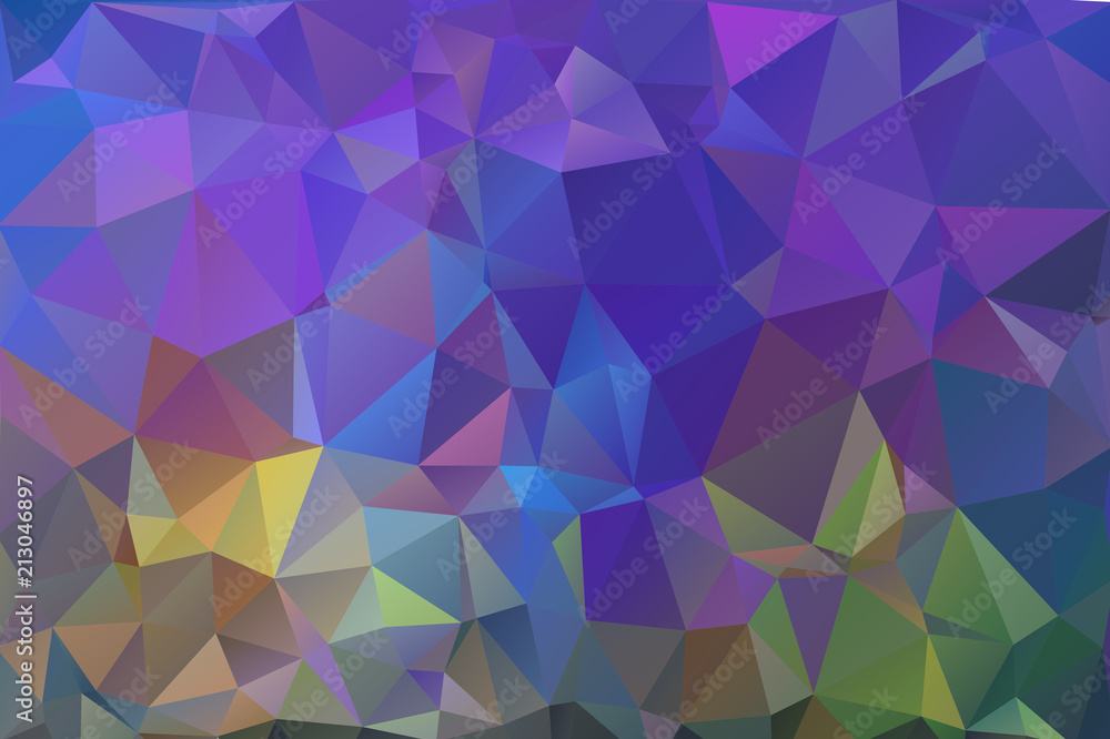 Cool purple, blue abstract background of triangles.