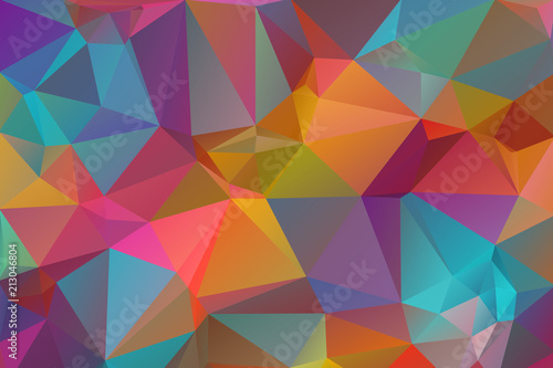 Multicolor rainbow abstract background of triangles, all the colors of the rainbow