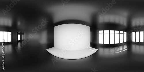 HDRi map black room light source for 3D rendering or VR