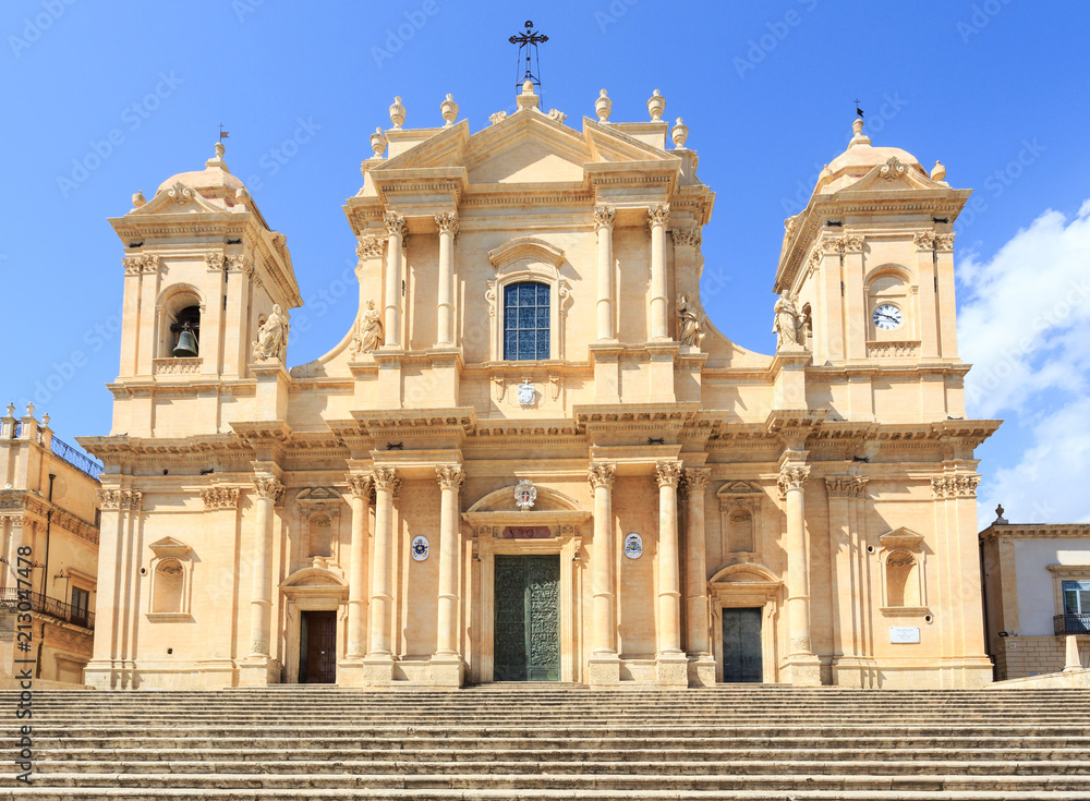 Cathedral in Noto, Sicily. Rebuilt after earthquake and reopened in 2007
