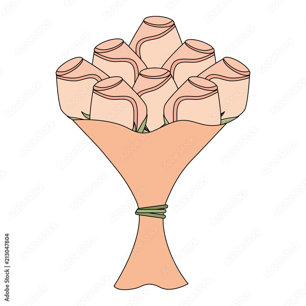 bouquet of roses isolated icon bouquet of roses isolated icon