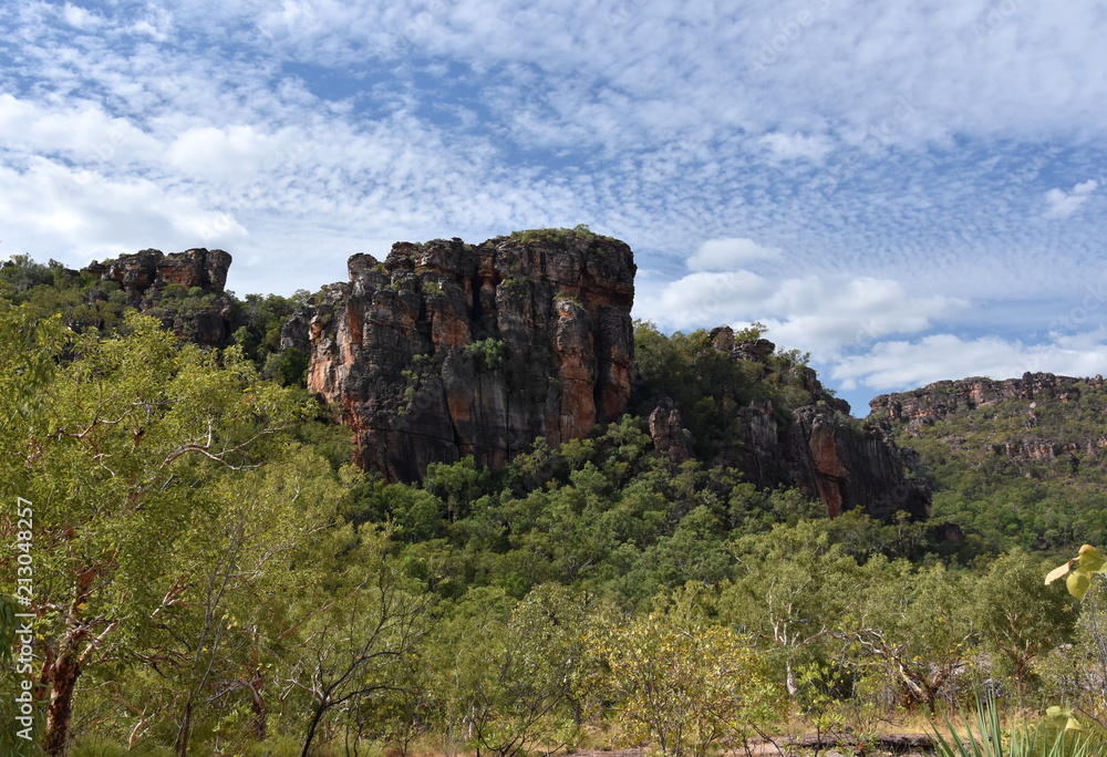 Landscape of the Kakadu National Park at Nourlangie. Kakadu’s popular Burrungkuy (Nourlangie) region is known for its World Heritage rock art, colourful birdlife and walks and lookouts. Landscape of the Kakadu National Park at Nourlangie. Kakadu’s popular Burrungkuy (Nourlangie) region is known for its World Heritage rock art, colourful birdlife and walks and lookouts.