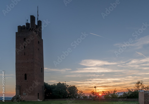 Wonderful sunset from the Rocca di Federico II of San Miniato, Pisa, Tuscany, Italy