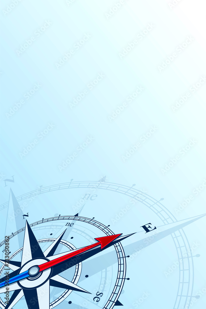 Compass southwest background illustration. Arrow points to the ...