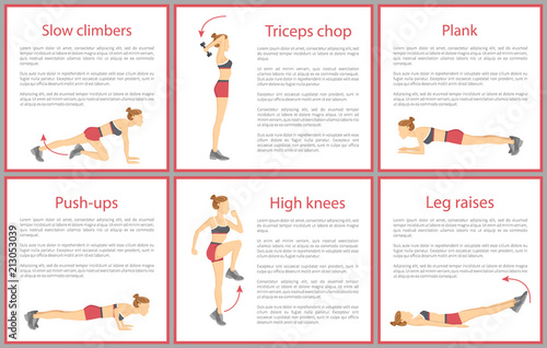Slow Climbers Plank Posters Vector Illustration
