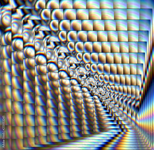 Colorful digital art, Oriental pattern, geometric texture, Mystical motif,  Abstract background, Fantastic design. 