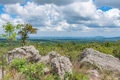 The rock and sky on the mountains at Pa Hin Ngam National Park in Chaiyaphum , Thailand.