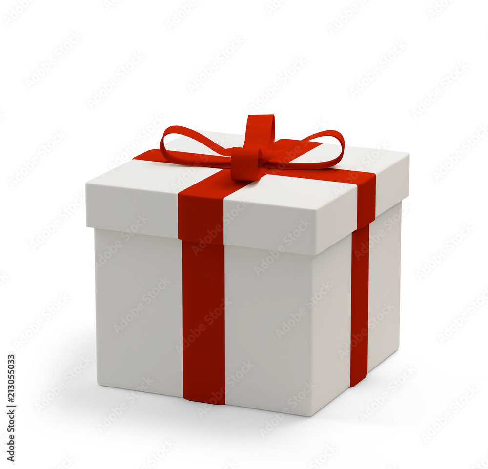 Gift box with ribbon 3d-illustration Gift box with ribbon 3d-illustration