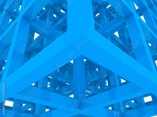 Abstract construction in blue