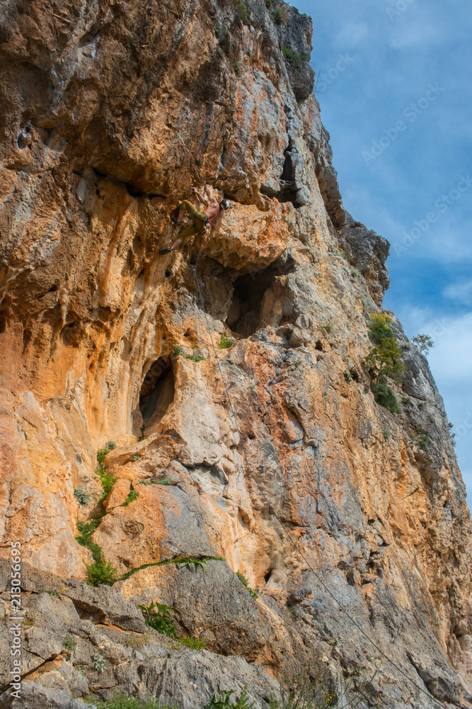 rock free climber kalymnos greece