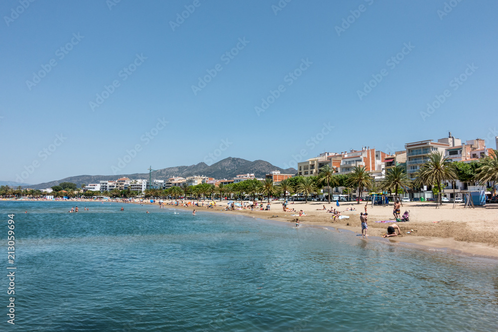 The beach ar Roses on Cape Creus Costa Brava Spain