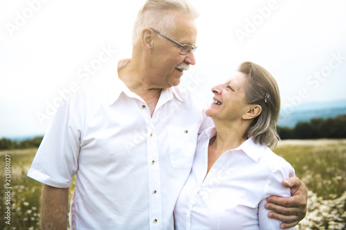 Senior couple outdoors