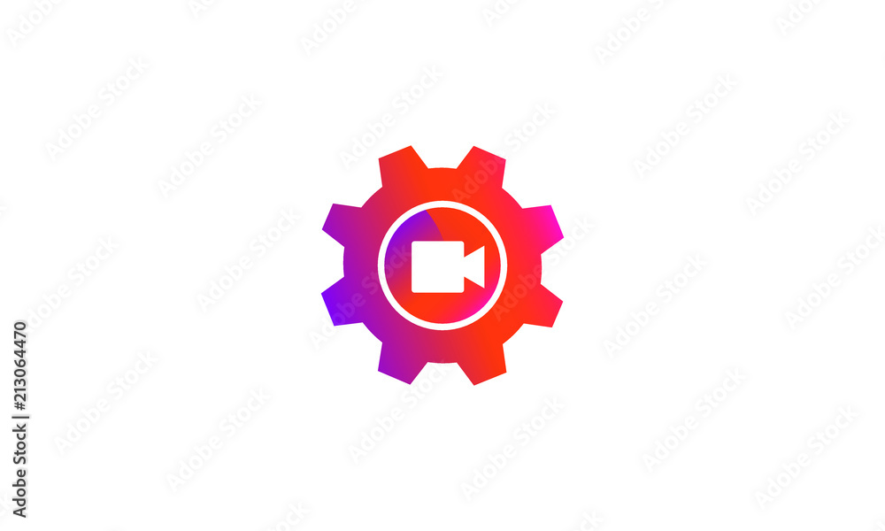 setting video record button vector icon setting video record button vector icon
