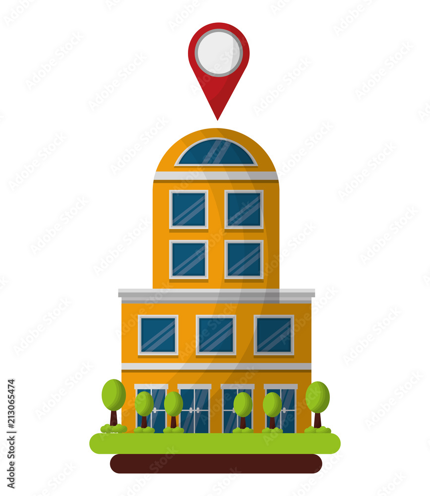 Obraz premium hotel building gps navigation pointer location