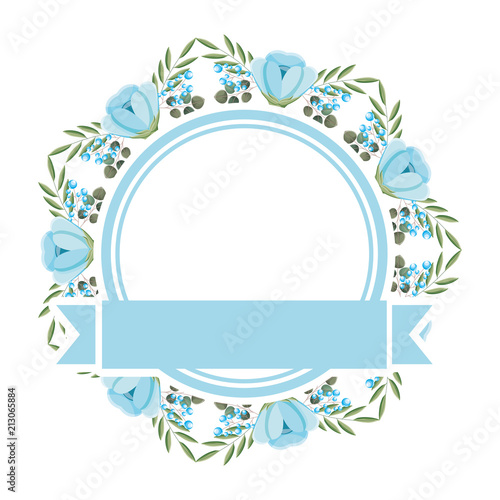 beautiful floral wreath and ribbon flowers decoration