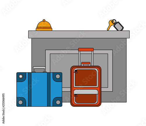 hotel reception suitcases bell and key suite